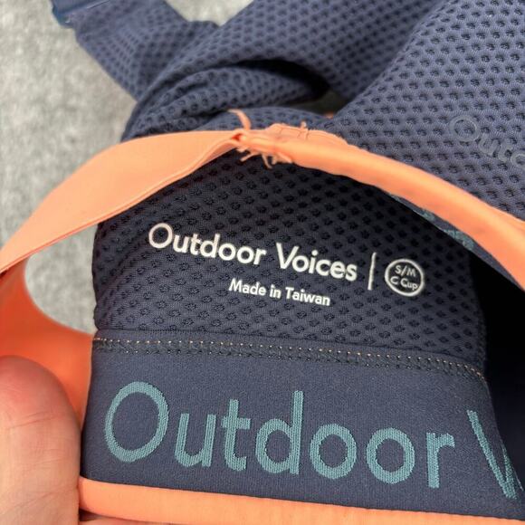 Outdoor Voices Powerhouse Sports Bra Front Zip Melon Dark Sky Blue S/M C Cup - Picture 8 of 10